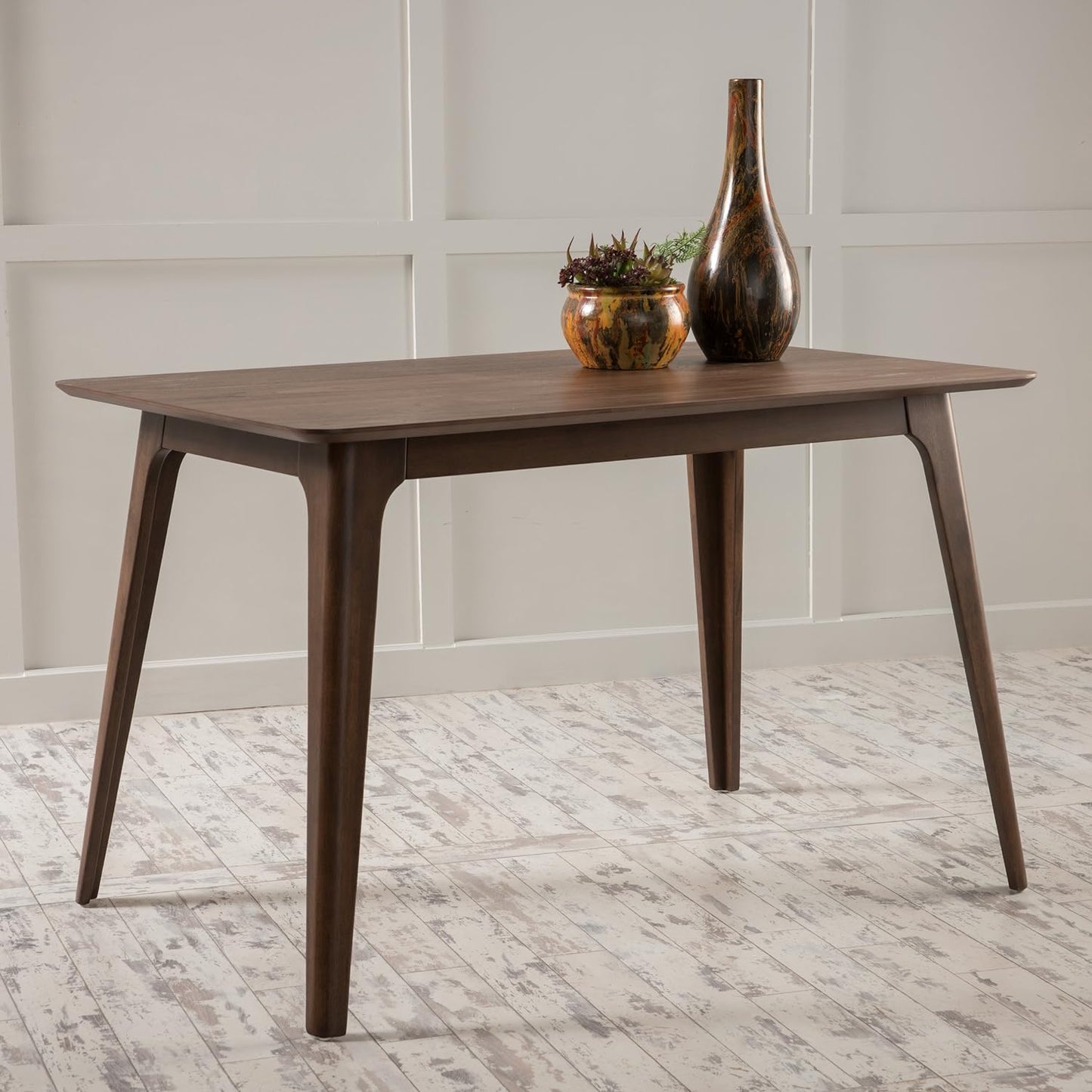 [Video] Dining Table Solid Wood Legs, Walnut (same sku: N759P222557T)