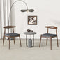[Video] Set of 2 Rubberwood Dining Chairs with Ergonomic Backrest & Comfort Cushions, Walnut+Charcoal (same sku: 59296.00F)