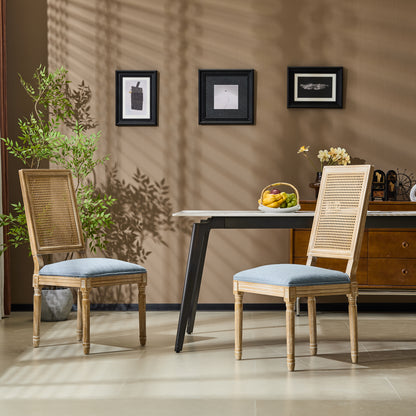 Slate Blue Dining Chairs - Set of 2 French Country Style