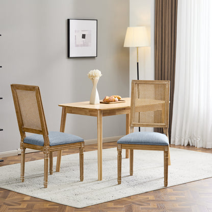 Slate Blue Dining Chairs - Set of 2 French Country Style