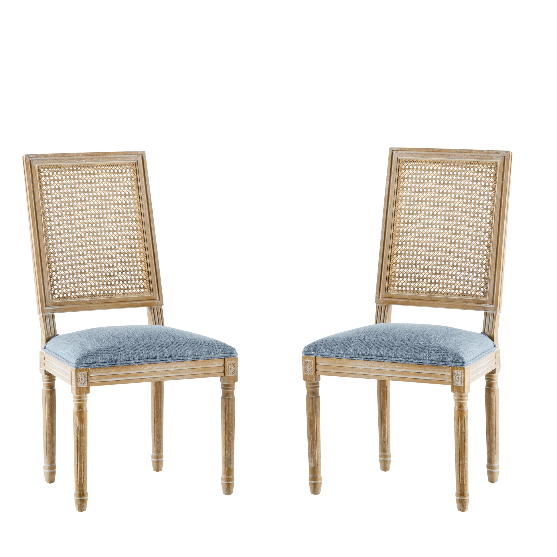Slate Blue Dining Chairs - Set of 2 French Country Style
