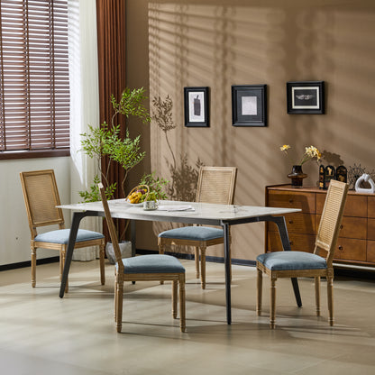Slate Blue French Country Dining Chairs - Set of 2