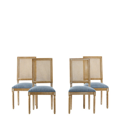 Slate Blue French Country Dining Chairs - Set of 2