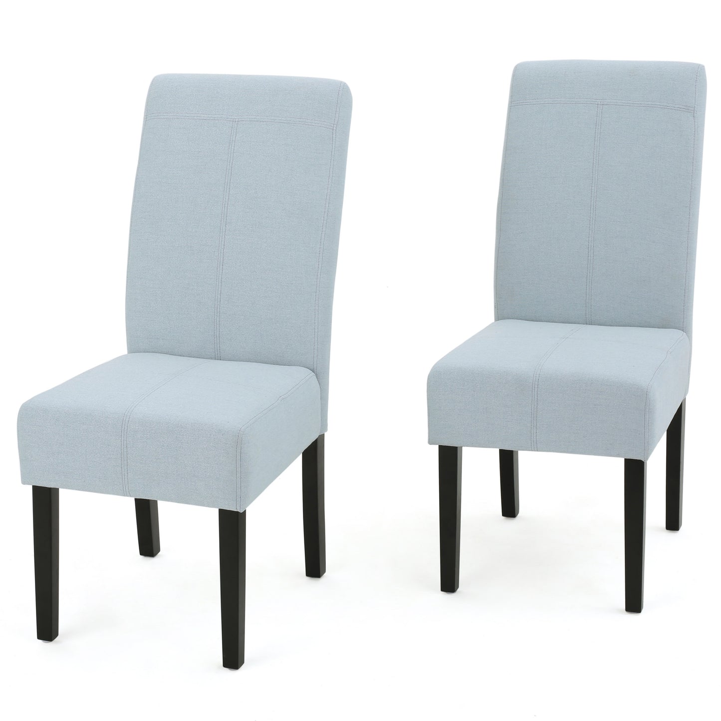 Light Blue Polyester Solid Wood Dining Chairs Set of 2
