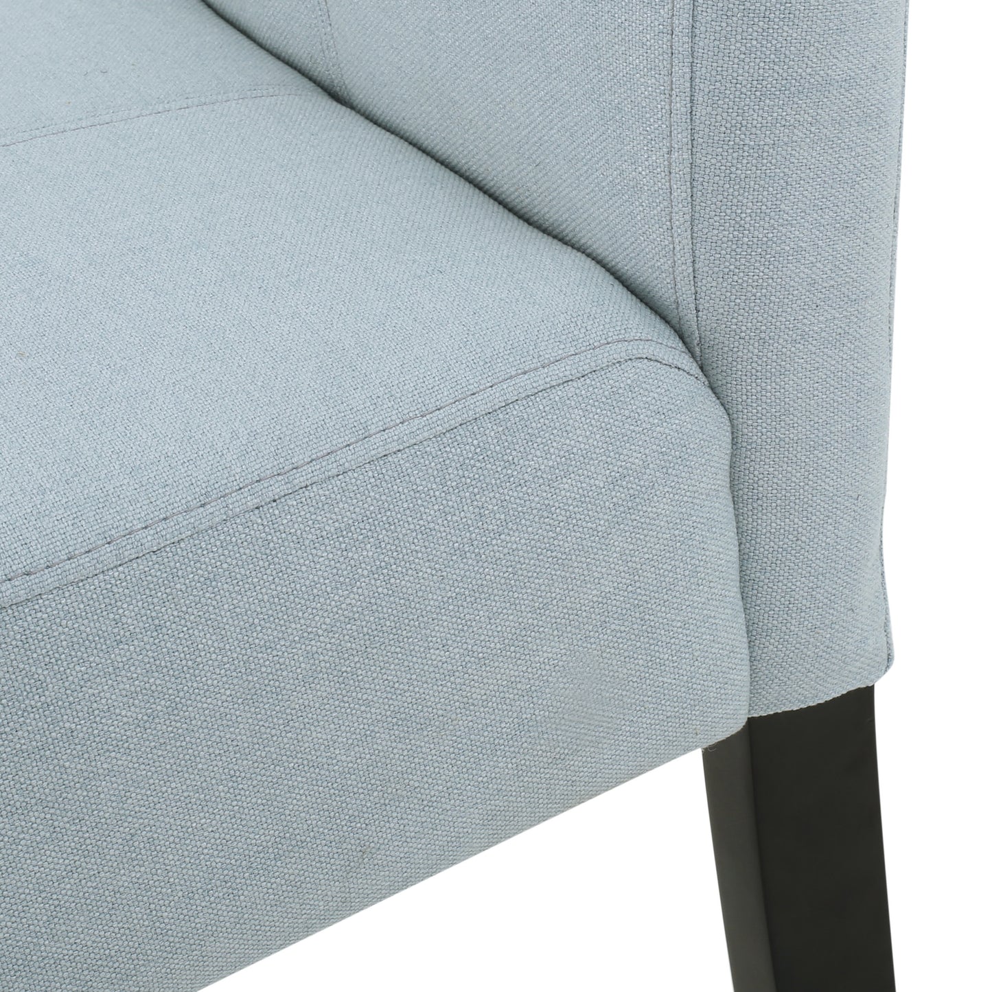 Light Blue Polyester Solid Wood Dining Chairs Set of 2