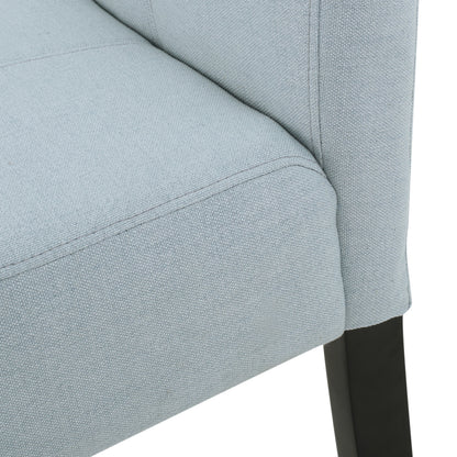 Light Blue Polyester Solid Wood Dining Chairs Set of 2