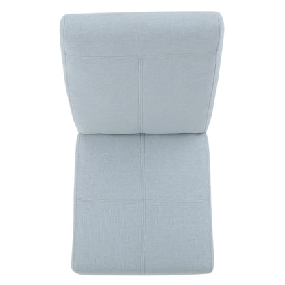 Light Blue Polyester Solid Wood Dining Chairs Set of 2