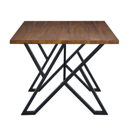 Walnut Black Industrial Dining Table - 59" Modern Table
