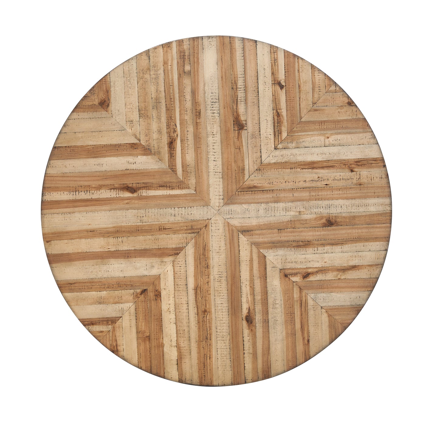 Round Dining Table with Black Metal Legs for Kitchen and Dining Rooms
