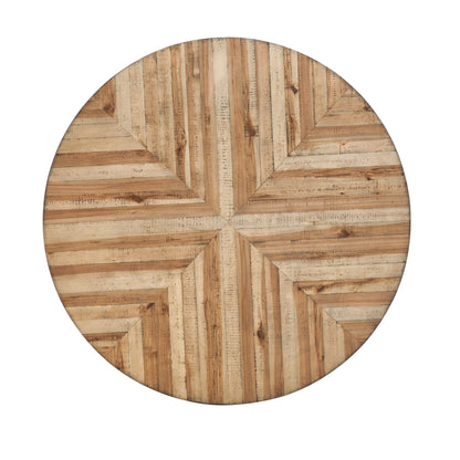 Round Dining Table with Black Metal Legs for Kitchen and Dining Rooms