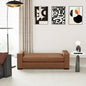 Stylish and Durable Brown Faux Leather Ottoman