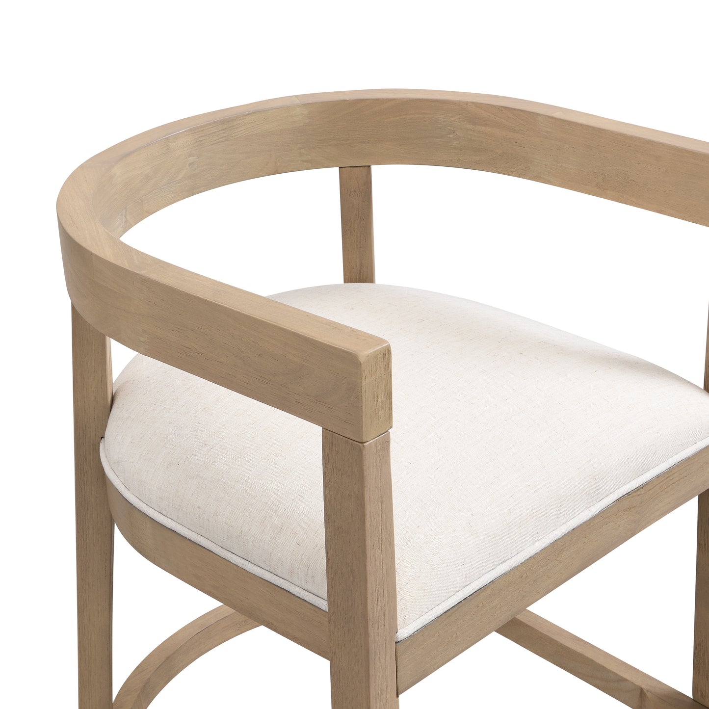 Beige Rubberwood Counter Stool Set of 2 for Kitchen Dining Room Storage