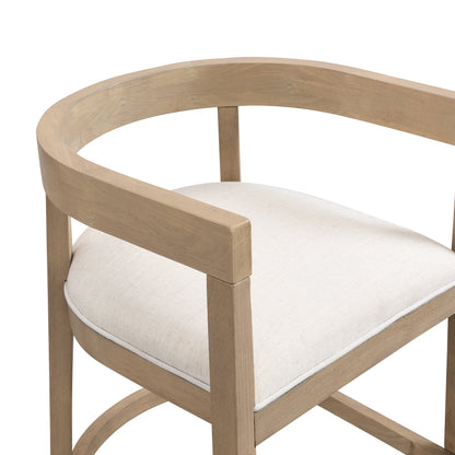 Beige Rubberwood Counter Stool Set of 2 for Kitchen Dining Room Storage