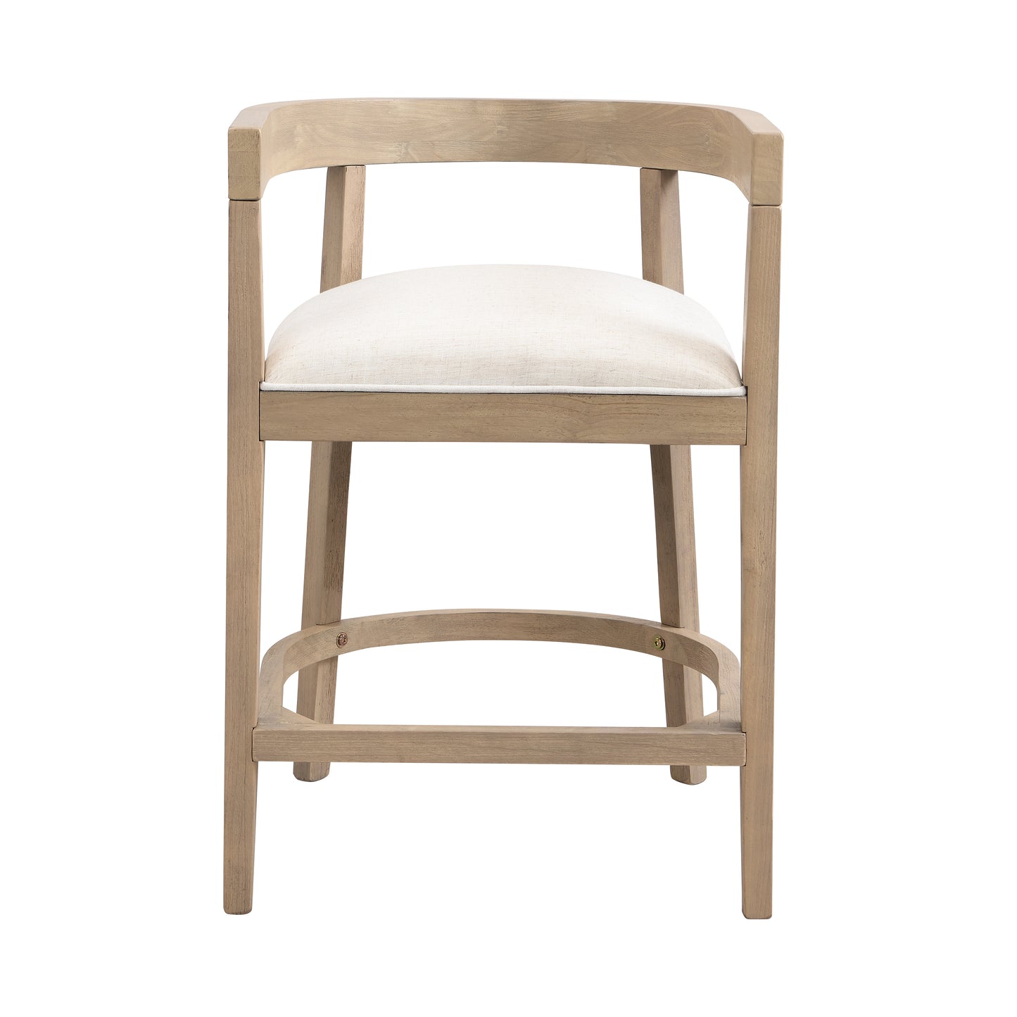 Beige Rubberwood Counter Stool Set of 2 for Kitchen Dining Room Storage