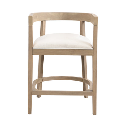 Beige Rubberwood Counter Stool Set of 2 for Kitchen Dining Room Storage