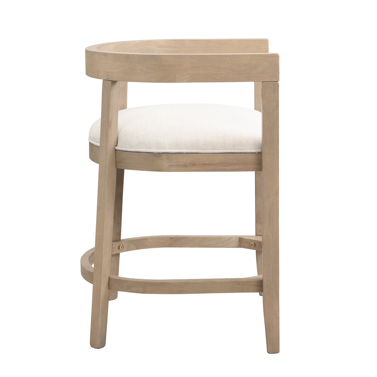 Beige Rubberwood Counter Stool Set of 2 for Kitchen Dining Room Storage