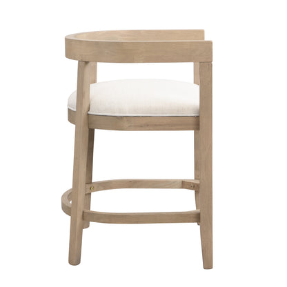 Beige Rubberwood Counter Stool Set of 2 for Kitchen Dining Room Storage