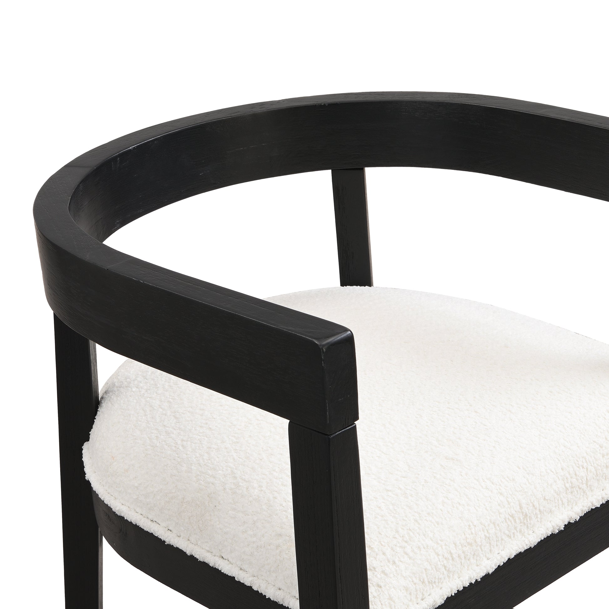 Beige Black Counter Stool Set of 2 - Rubberwood Dining Chairs for Dining Room
