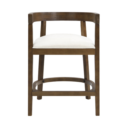 Modern Beige Rubberwood Counter Stools for Dining Room