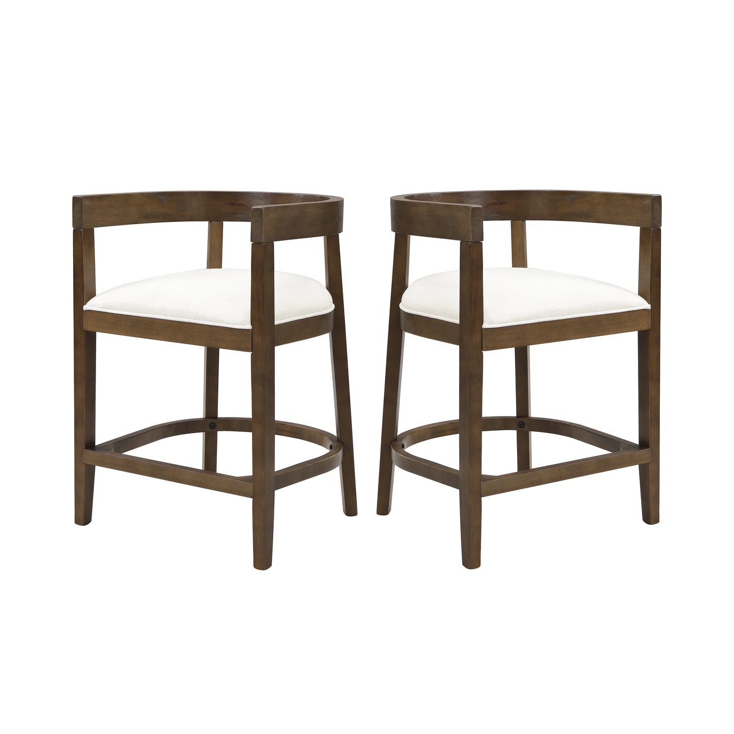 Modern Beige Rubberwood Counter Stools for Dining Room