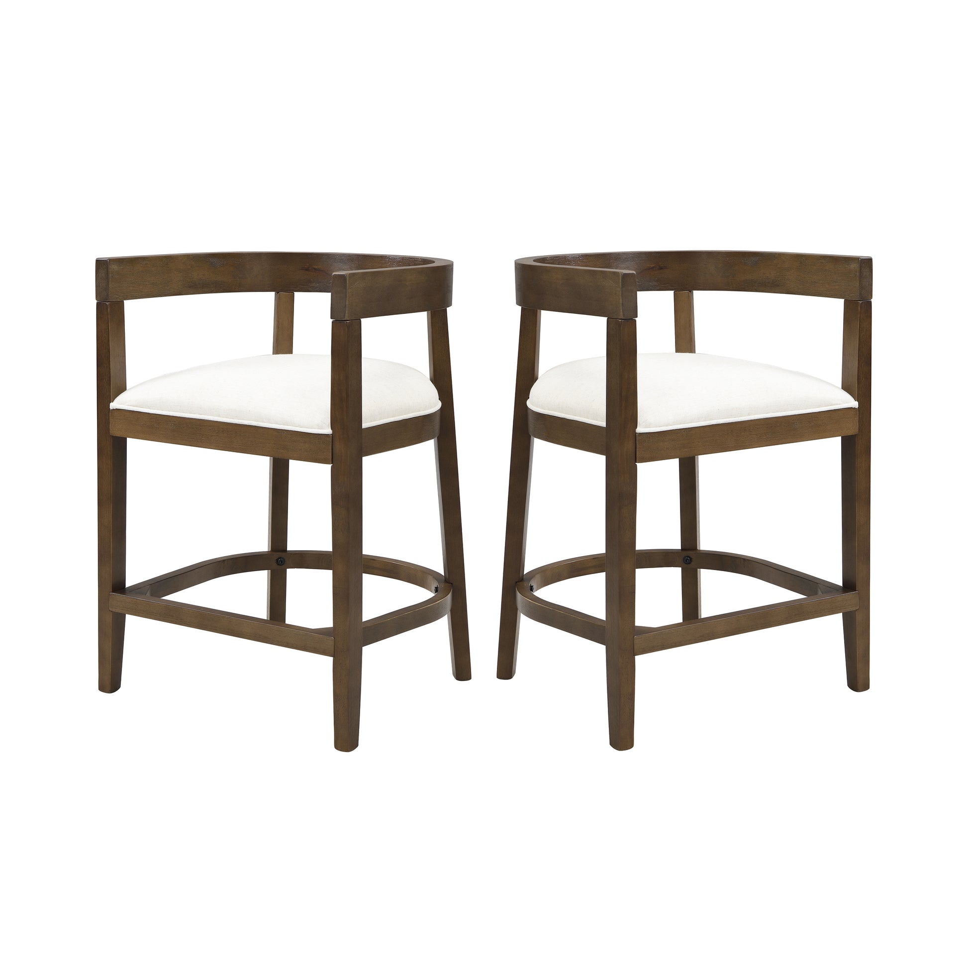 Modern Beige Rubberwood Counter Stools for Dining Room
