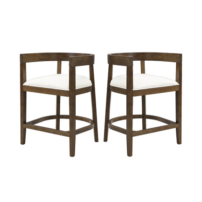 Modern Beige Rubberwood Counter Stools for Dining Room