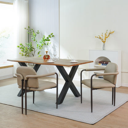 Espresso Iron Frame Dining Chairs - Set of 2
