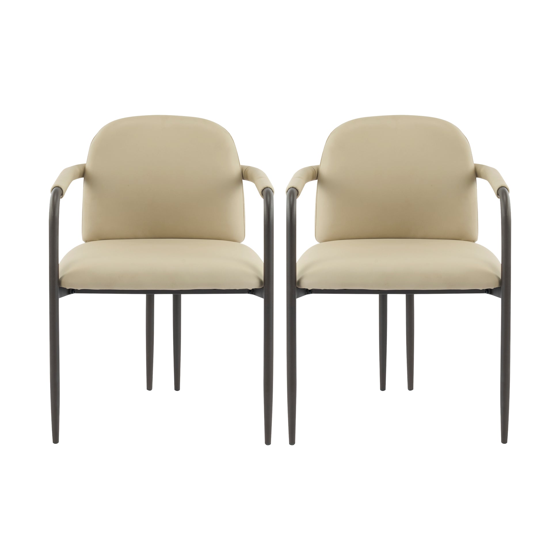 Espresso Iron Frame Dining Chairs - Set of 2