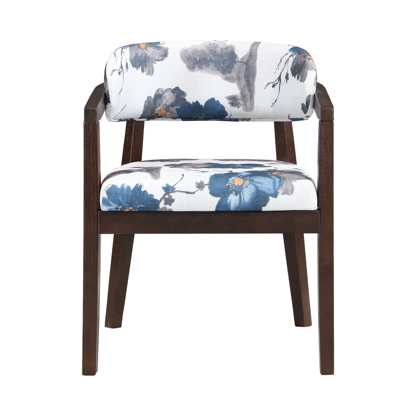 Espresso Floral Dining Chairs - Set of 2