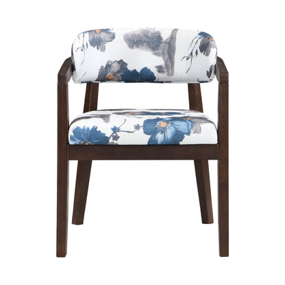 Espresso Floral Dining Chairs - Set of 2