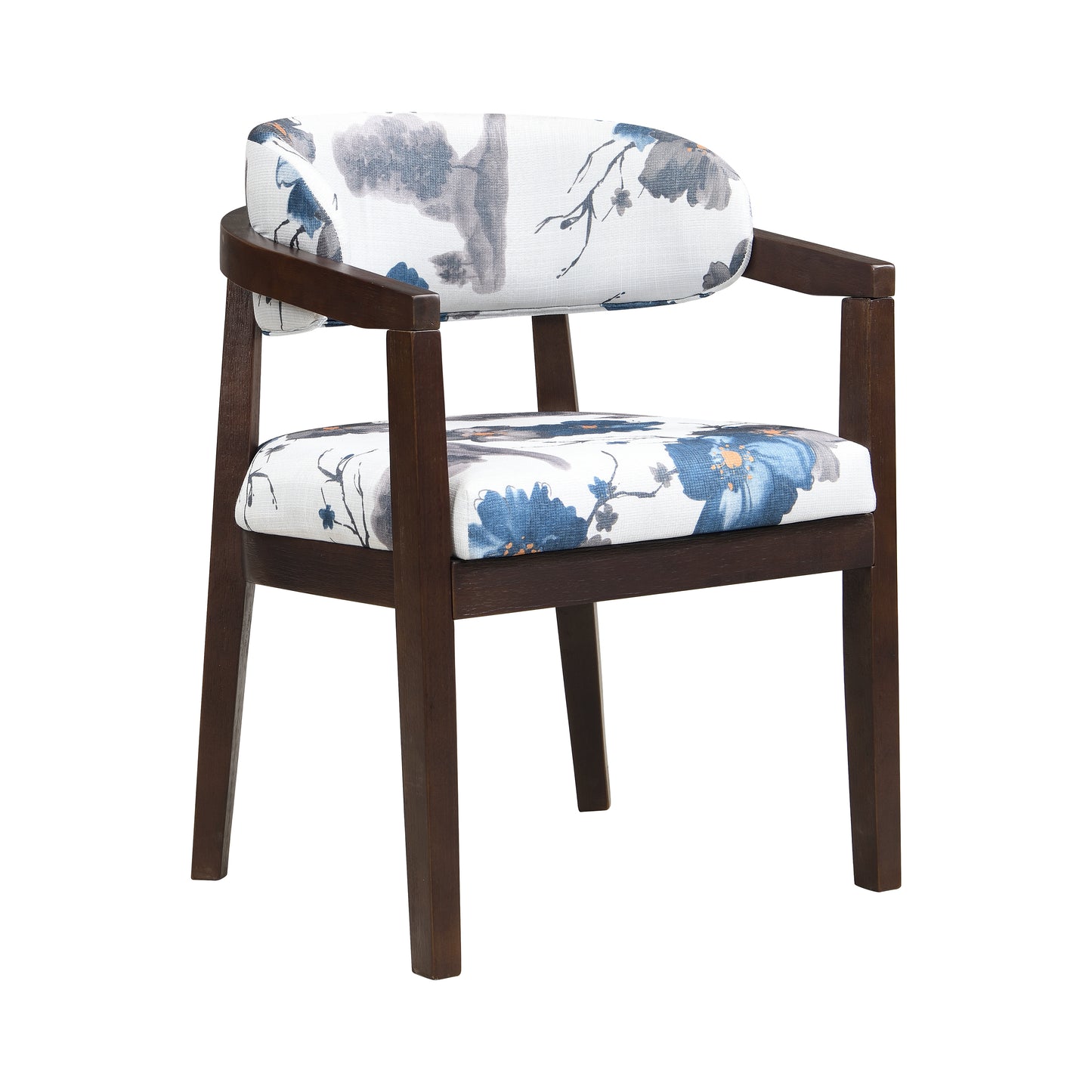 Espresso Floral Dining Chairs - Set of 2