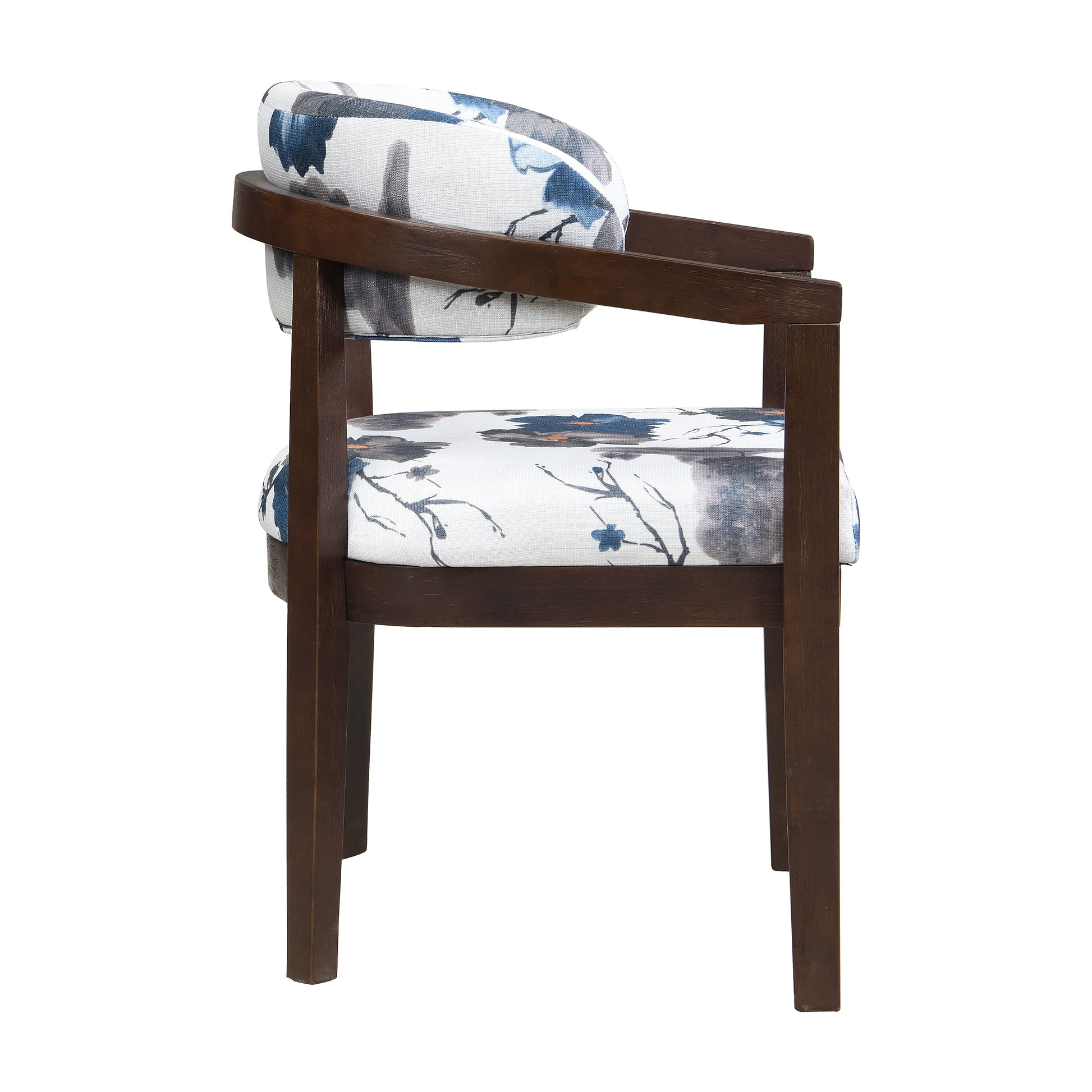 Espresso Floral Dining Chairs - Set of 2