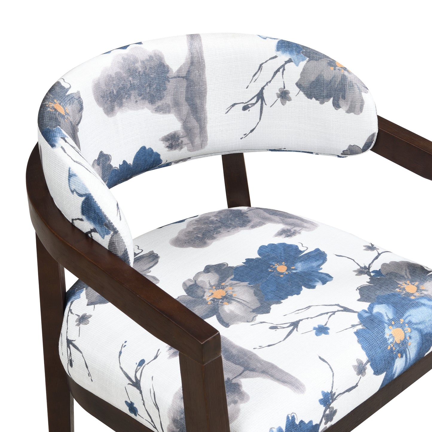 Espresso Floral Dining Chairs - Set of 2