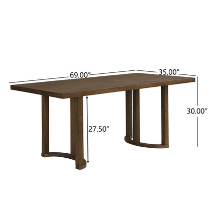 Walnut Dining Table for Kitchen & Dining Room, Seats 6