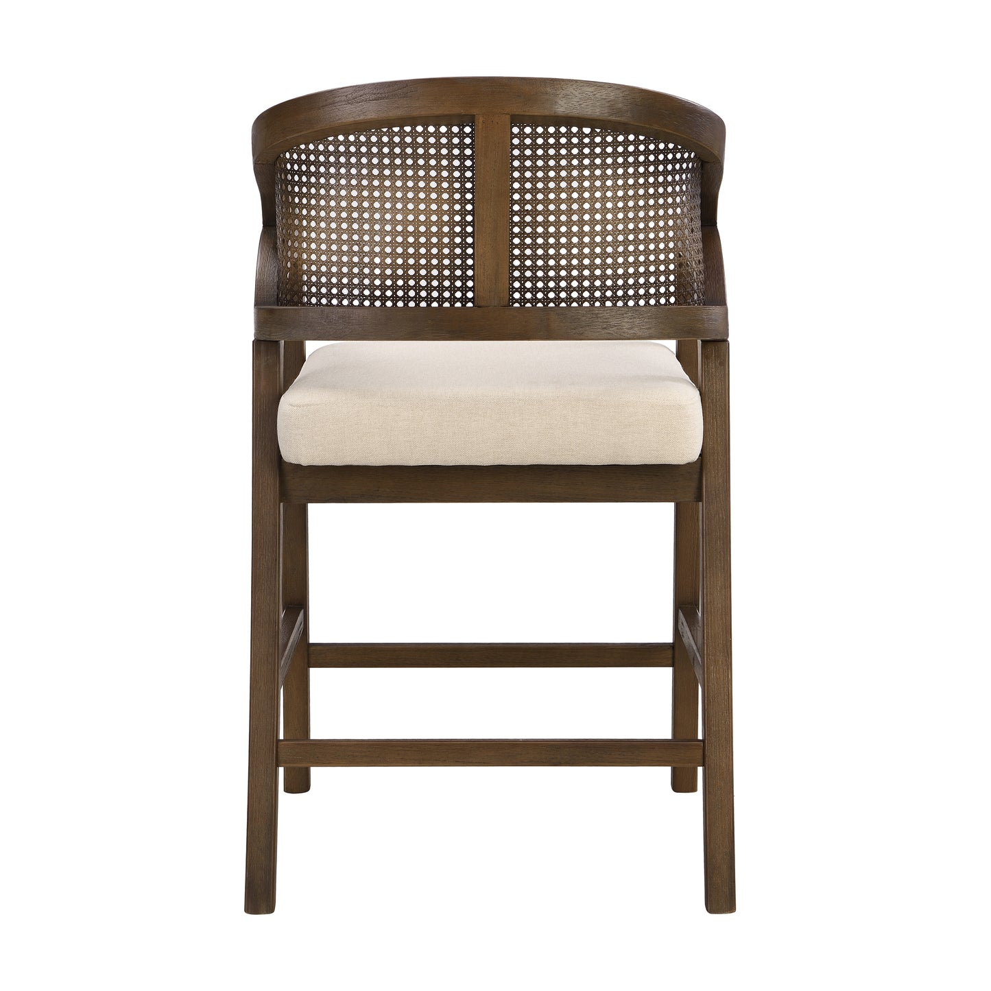Walnut Rattan Counter Stools Set of 2 for Kitchen Dining