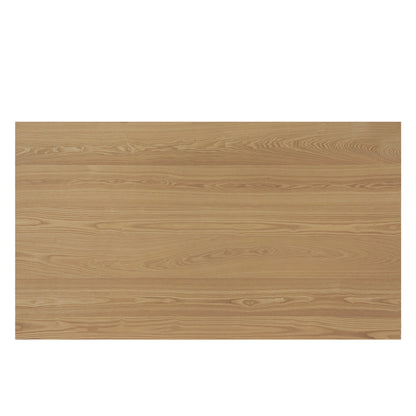 63" Double V Dining Table - Natural Rubberwood