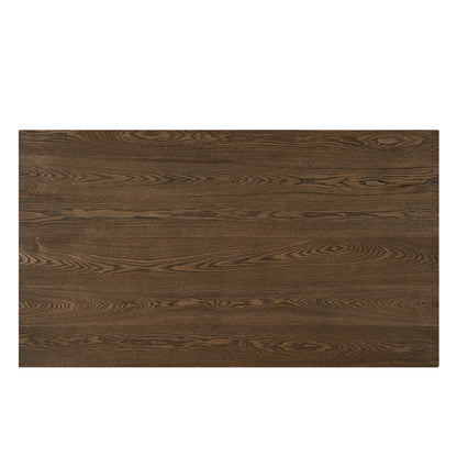 63" Double V Dining Table - Walnut Finish