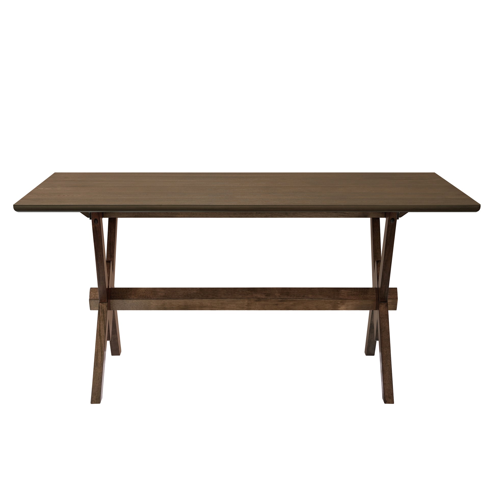 63" Double V Dining Table - Walnut Finish