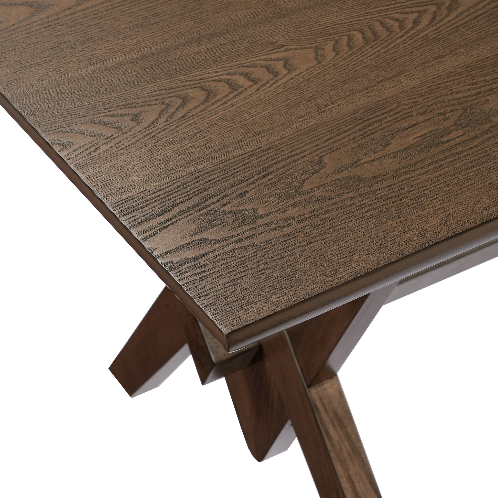 63" Double V Dining Table - Walnut Finish