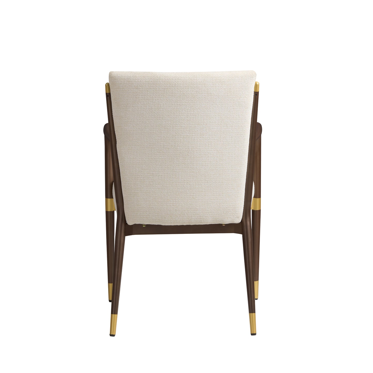 Modern Brown Beige Dining Arm Chairs - Set of 2