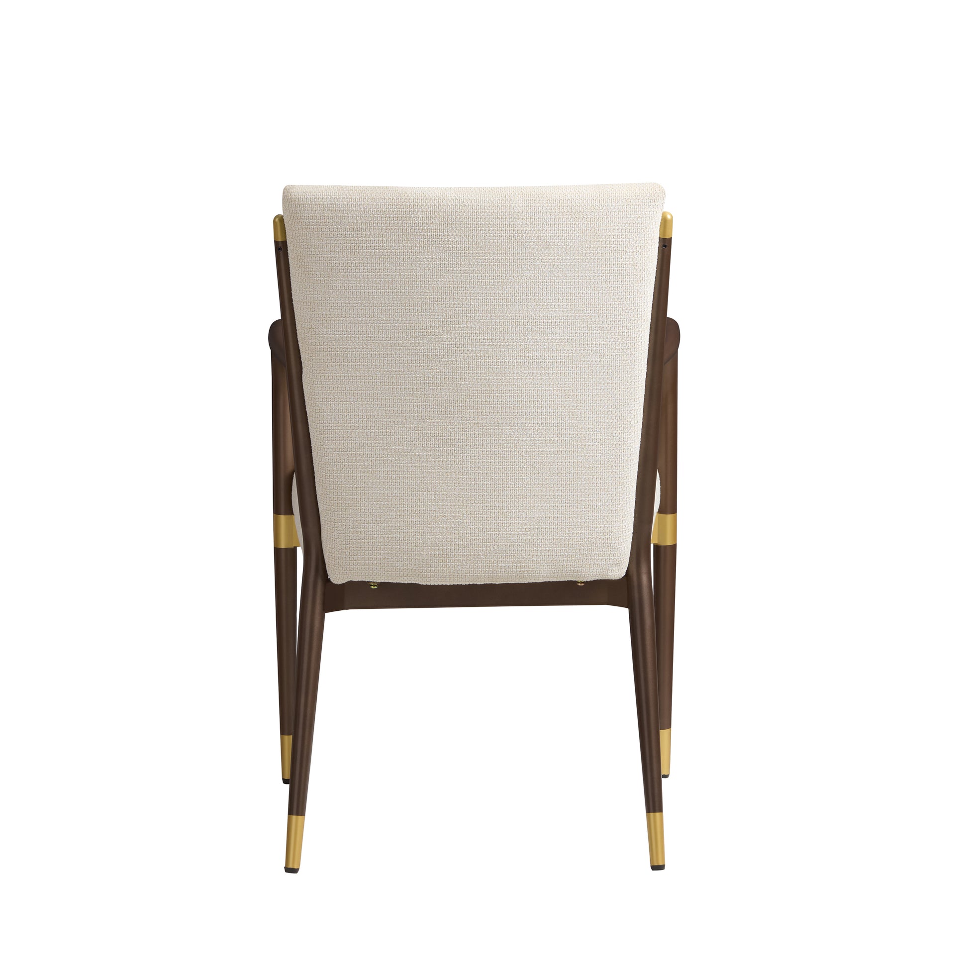 Modern Brown Beige Dining Arm Chairs - Set of 2
