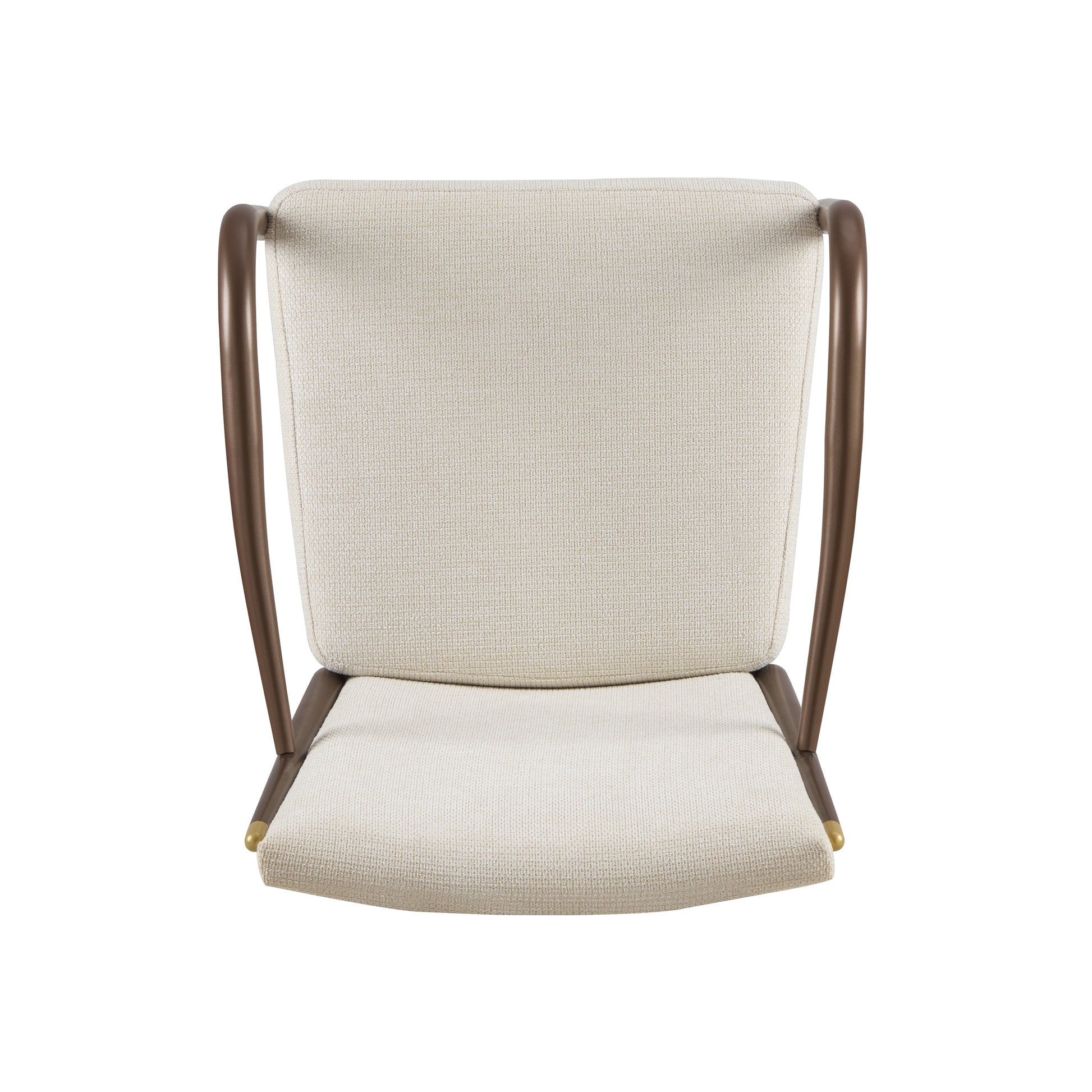 Modern Brown Beige Dining Arm Chairs - Set of 2