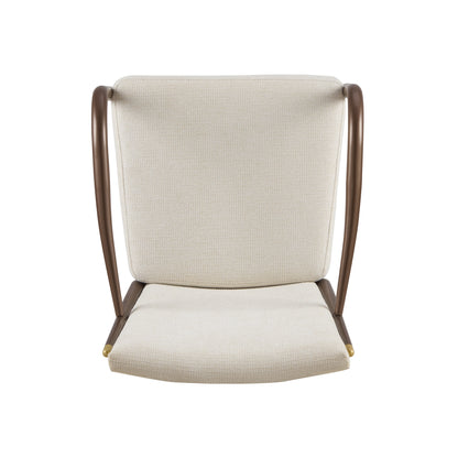 Modern Brown Beige Dining Arm Chairs - Set of 2