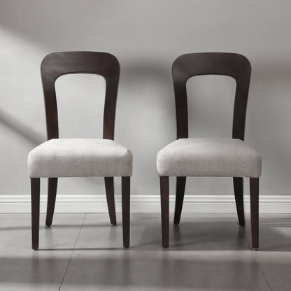 Gray Rubberwood Dining Chairs Set of 2