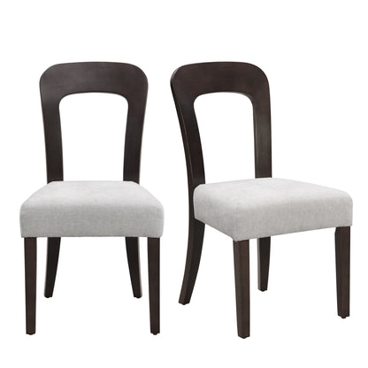 Gray Rubberwood Dining Chairs Set of 2