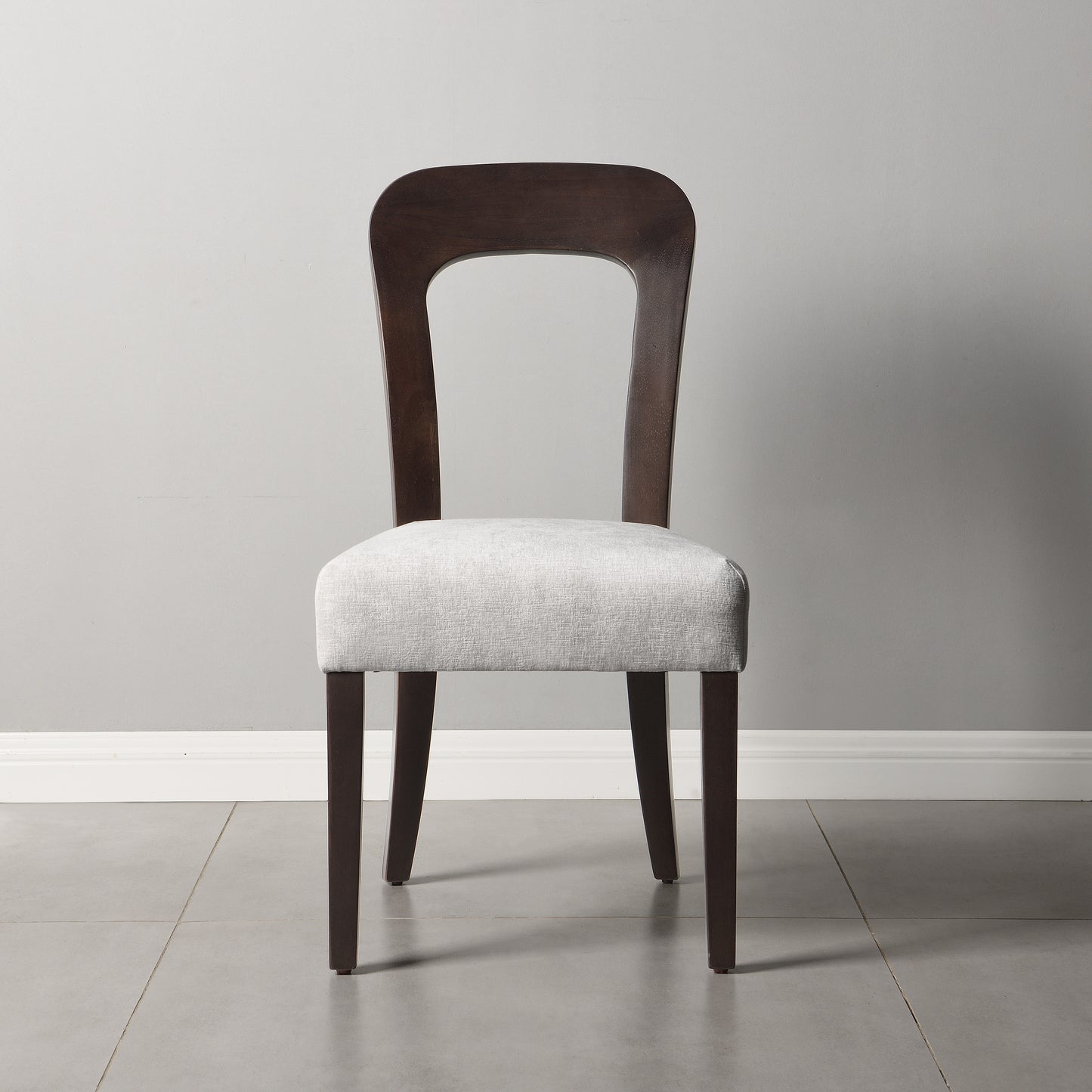 Gray Rubberwood Dining Chairs Set of 2