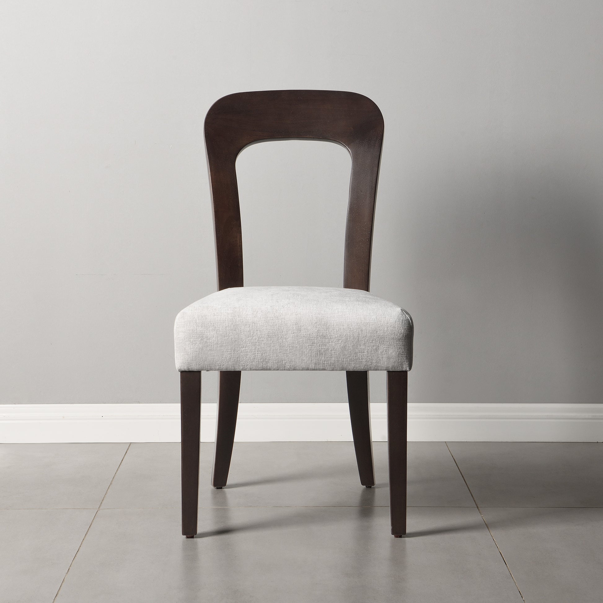 Gray Rubberwood Dining Chairs Set of 2