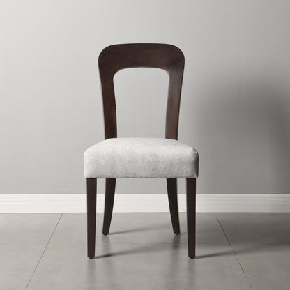 Gray Rubberwood Dining Chairs Set of 2