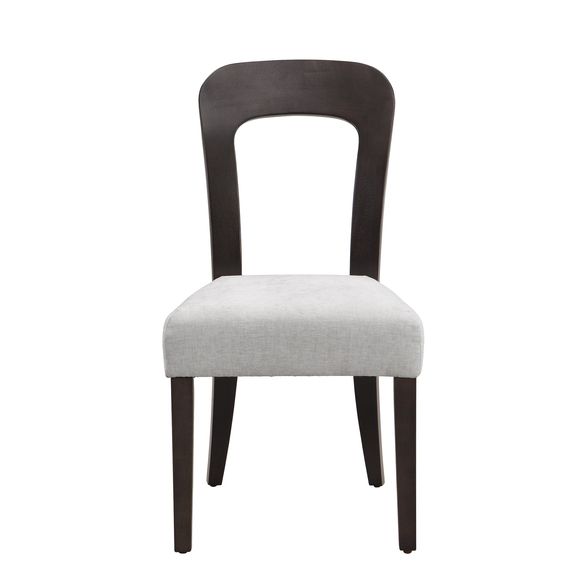 Gray Rubberwood Dining Chairs Set of 2