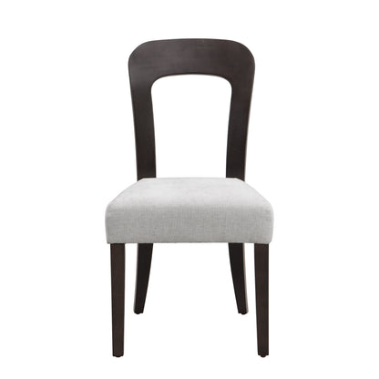 Gray Rubberwood Dining Chairs Set of 2